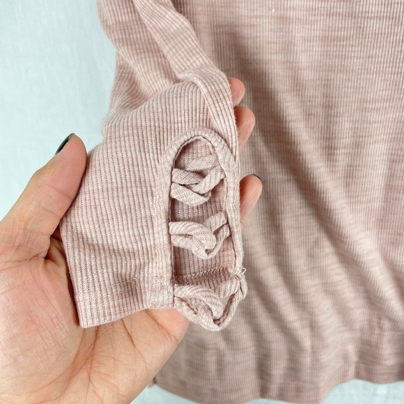 Anthropologie Pure + Good Ribbed Cowl Neck Long Sleeve Mini Dress - Picture 6 of 10